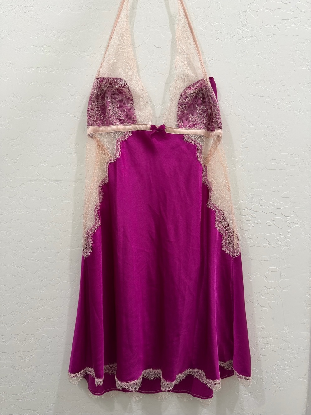 2013 Victoria’s Secret Fuchsia Satin Halter Babydoll Large